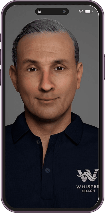 Whisper Coach in phone mockup