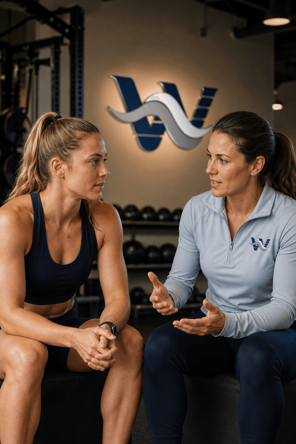 A human coach and athlete reflecting on performance together